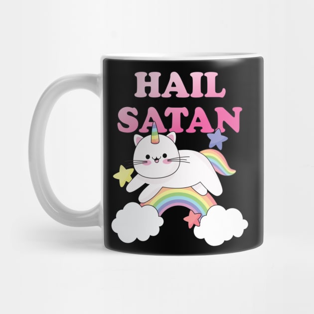 Hail Satan Rainbow Cat Unicorn by BlackRavenOath